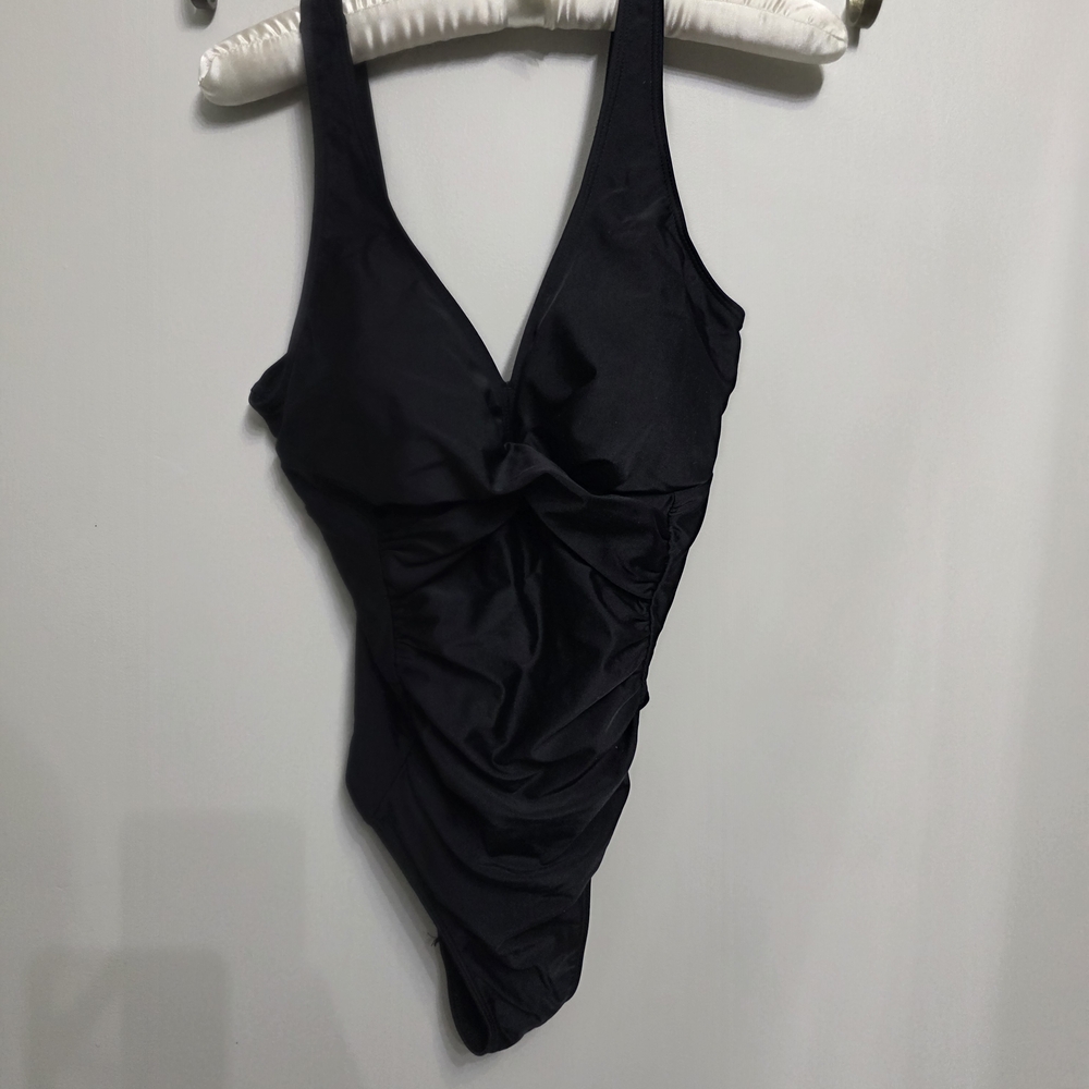 Elegant Black One-Piece Swimsuit Size L